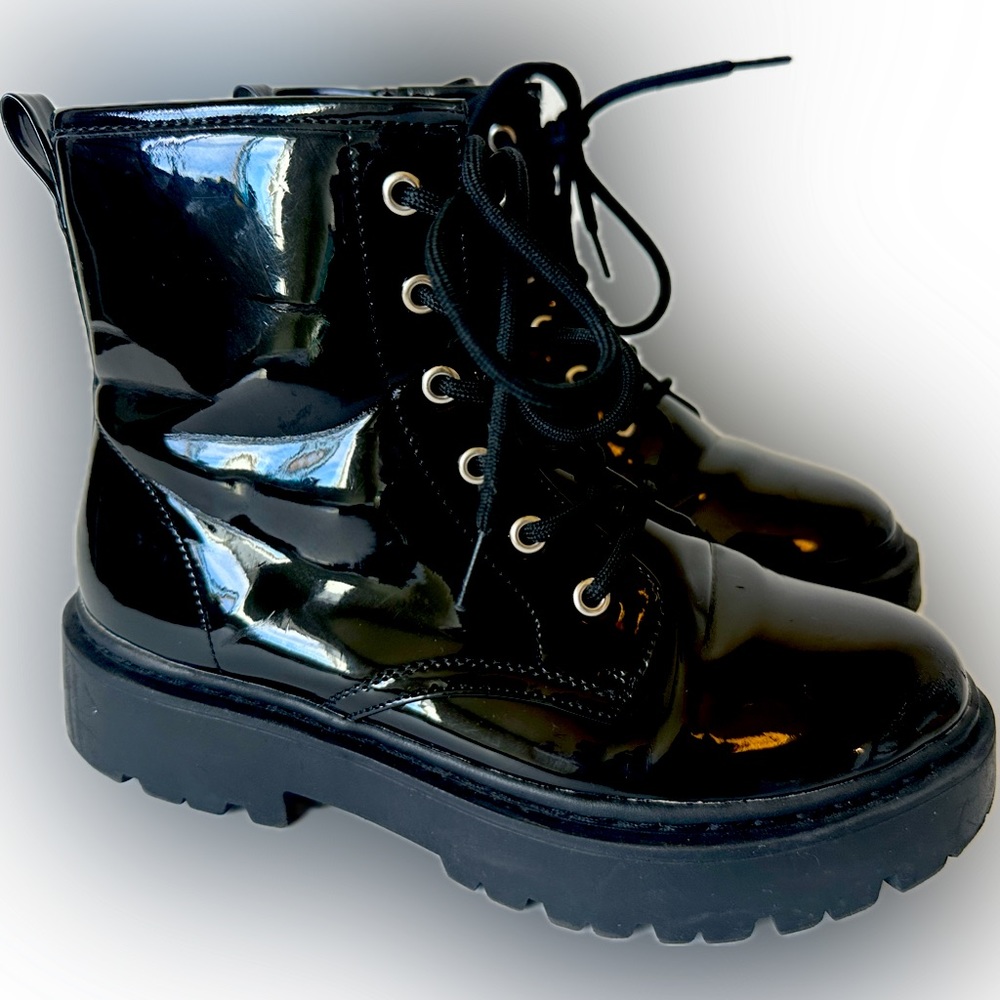 Steve Madden Patent Leather Combat Boots
